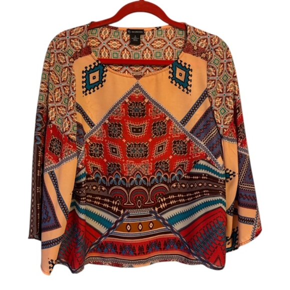 ❤️GORGEOUS PRINT BLOUSE w/WIDER SLEEVES SMALL - Picture 2 of 6